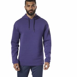 Reebok Workout Ready Fleece Kapuzenpullover Herren - Lila - DE 608-IZC